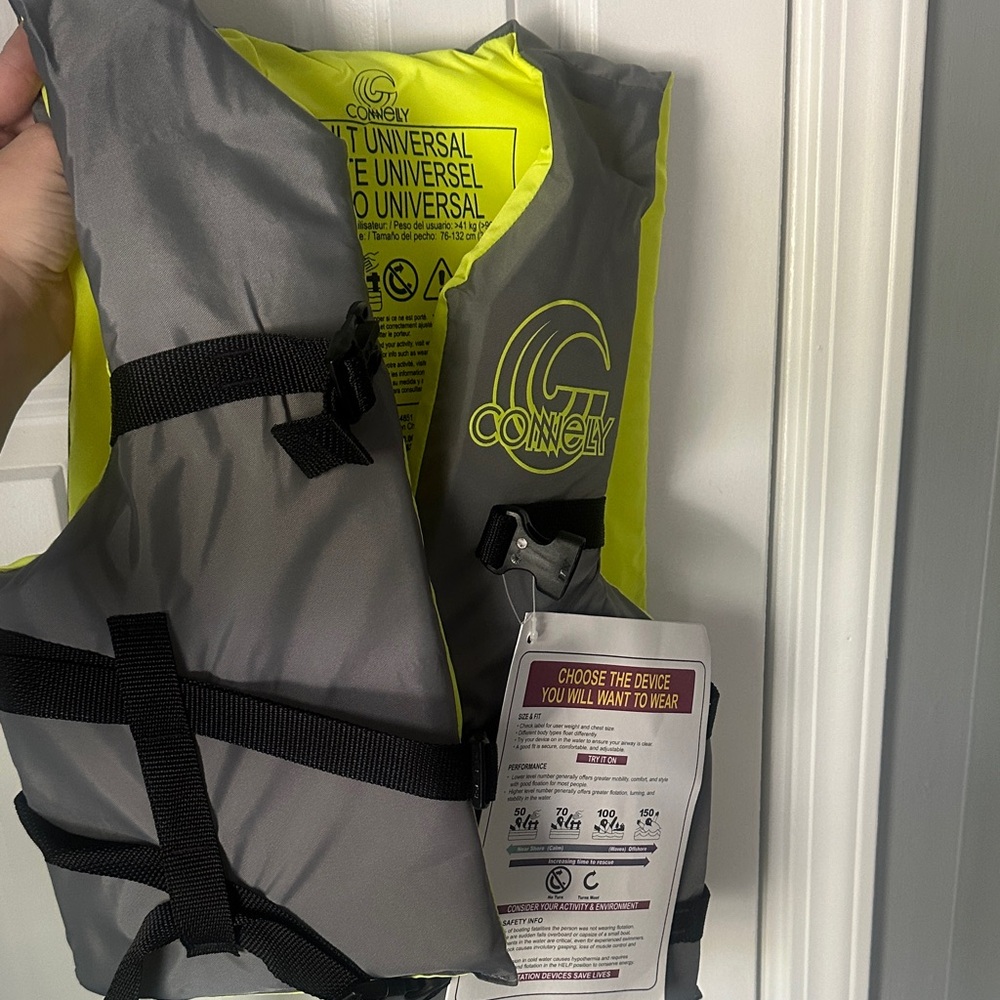Connelly Gray and Yellow Life Vest